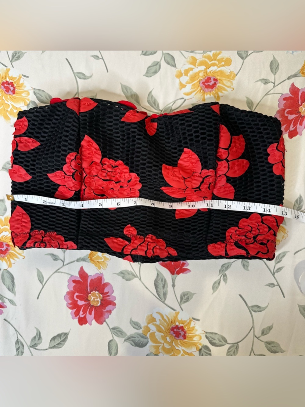 MYSTIC | Black Mesh Rose Strapless Crop | Size M/L | Great Condition - Picture 5 of 5
